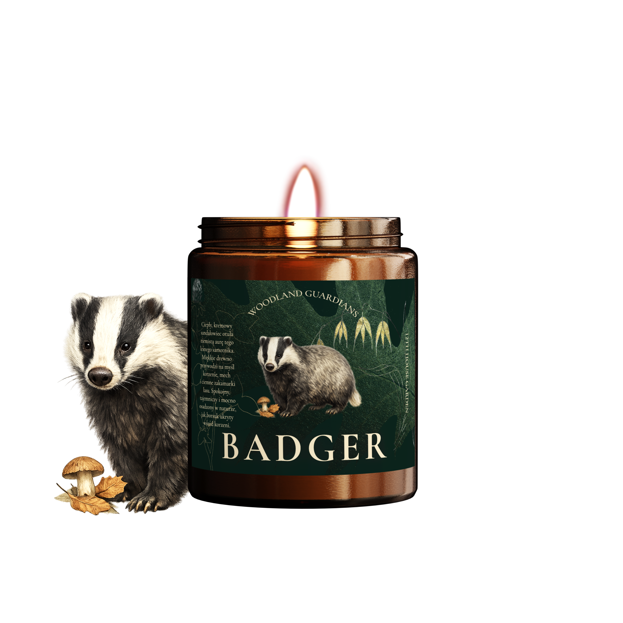 Badger ・ świeca sojowa o zapachu drzewa sandałowego - obrazek 1
