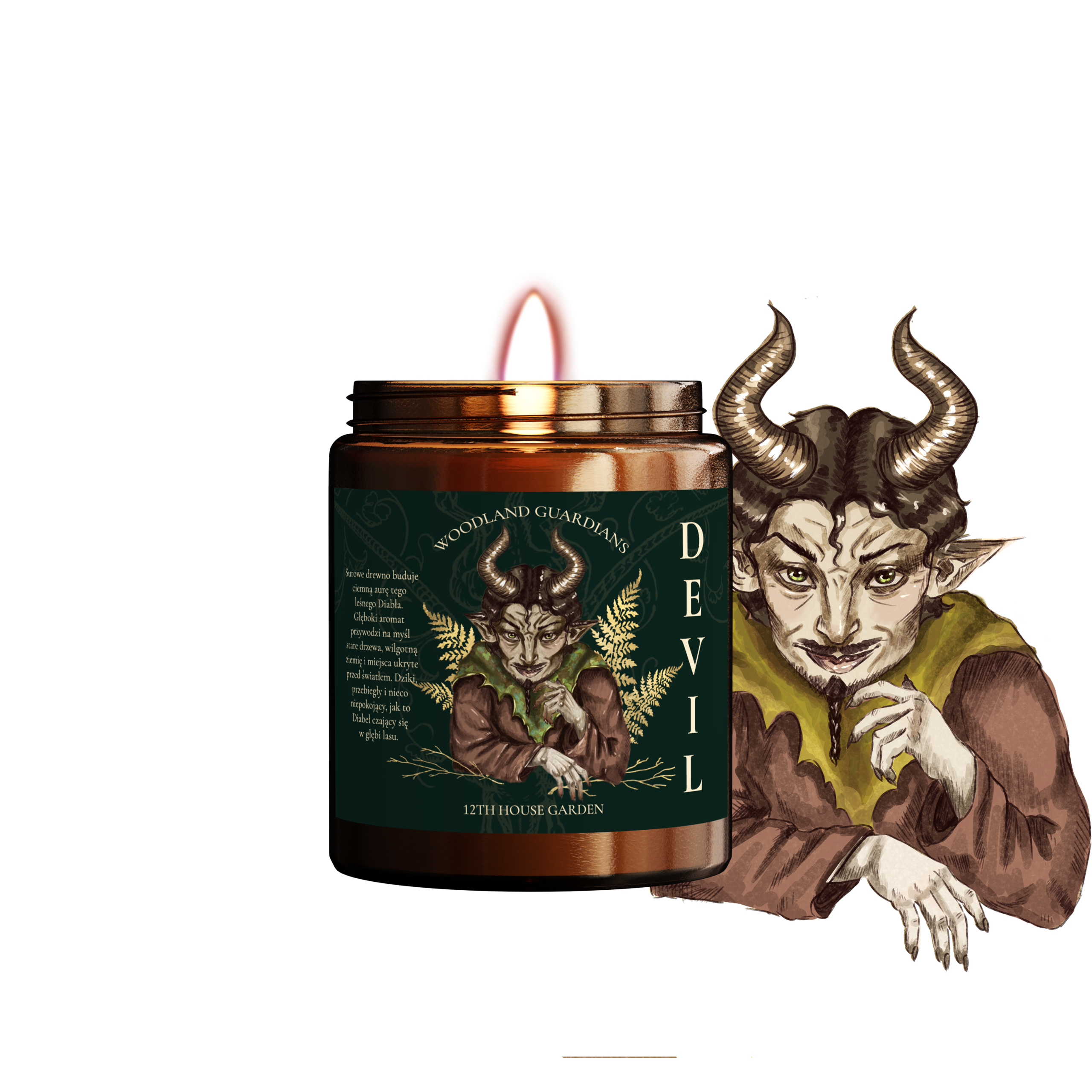 Devil・ świeca sojowa o zapachu leśno-cytrusowym - obrazek 1