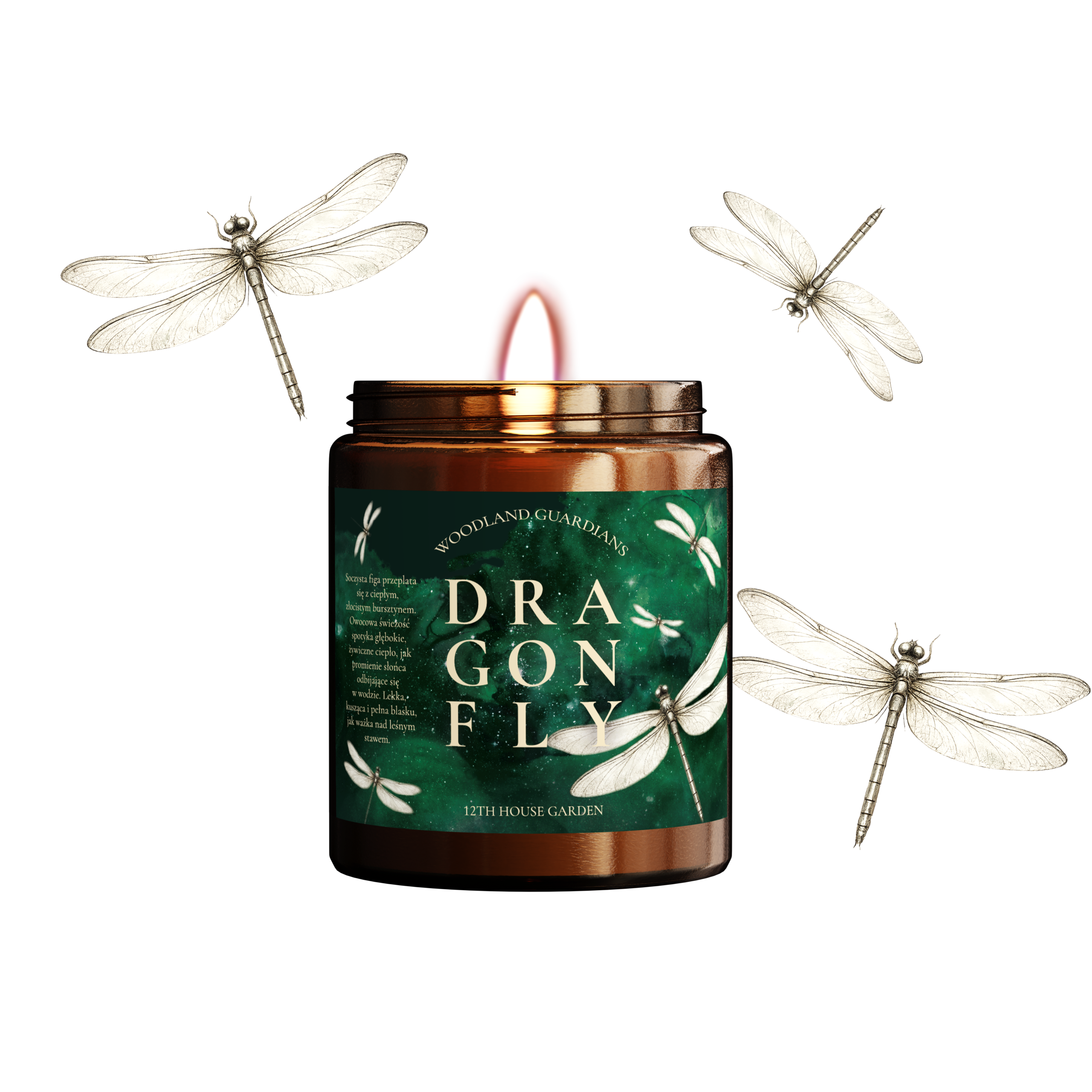 Dragonfly・ świeca sojowa o zapachu figi i bursztynu - obrazek 1