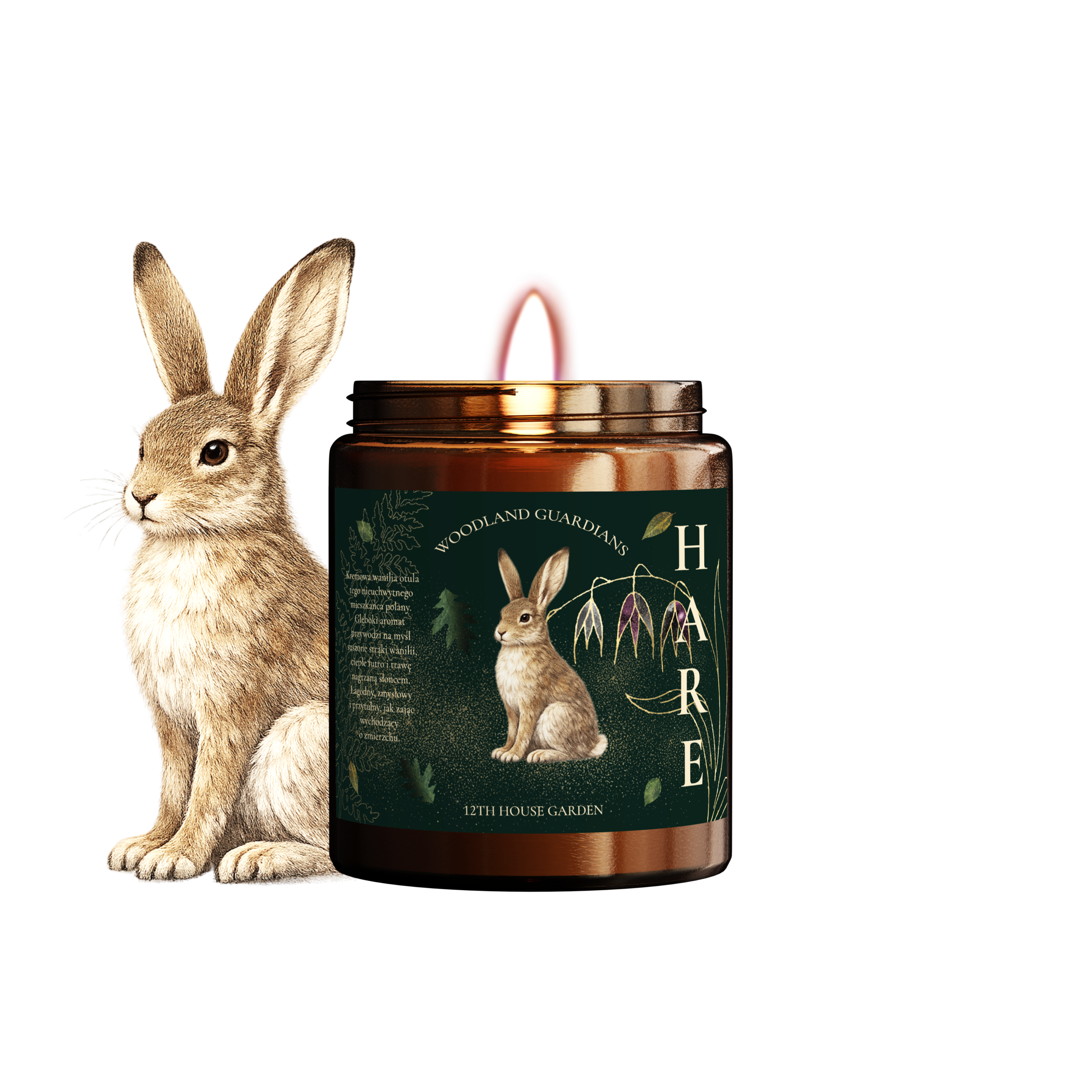 Hare・ świeca sojowa o zapachu wanilii - obrazek 1